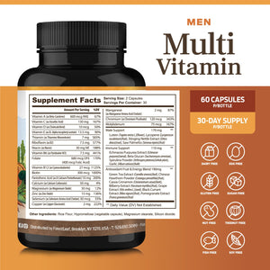 ForestLeaf Daily Vitamin Multivitamin for Men, Multi-Vitamin for Men - Mens Multivitamins & Multiminerals Supplement | All Essential Vitamins Needed for Health, Longevity & Energy | 60 Veg Caps ForestLeaf buy supplements Au