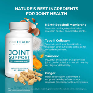 PUREHEALTH RESEARCH Joint Support NEM Eggshell Membrane with Boswellia Extract, Calcium & Turmeric, 60 Capsules PUREHEALTH RESEARCHBuy Supplements Australia
