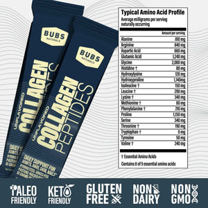 BUBS Naturals Unflavored Collagen Peptides Powder - Best Proteins for Joints & Skin - Pasture Raised Grass Fed - Paleo & Keto Friendly, Whole30 Approved