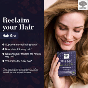 NEW NORDIC Hair GRO, Hair Growth Supplement, Biotin & Palm Fruit Extract Tocotrienols for Natural Regrowth, 60 Count (Pack of 3) NEW NORDICBuy Supplements Australia