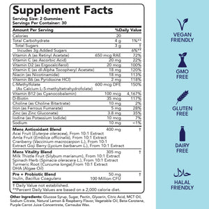 Sakoon nutrition Men's Multivitamin Gummies with Probiotics and Prebiotics, Adult Multivitamin A, C, D, E, B & More Sakoon nutrition