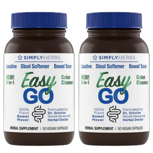 Simply Herbs Easy Go Bowel Mover - Adult Cleansing Supplement for Colon Health Support - Bowel Movement Aid - Stool Softener - Daily-Use Laxative - Plant-Based Ingredients - Vegan - 100 Count (2 Pack) Dr. Schulze'sBuy Supplements Australia