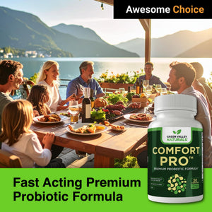 ComfortPro™ Daily Probiotics for Digestive Health | Constipation Relief & Bloating Support for Women & Men | Gut Cleanse with Zinc | Helps Reduce Gas & Promotes Digestive Regularity | Valley Formula GREEN VALLEY NATURALS buy supplements Au