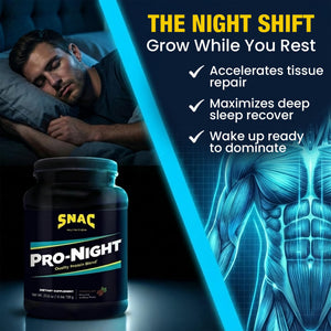 SNAC Pro-Night Protein Powder Blend - Quality Protein Powder for Men and Women, Nighttime Recovery, High Protein Supplement, Supports Muscle Repair, 26g Protein per Serving, Chocolate Flavor, 1.6 lbs SNACBuy Supplements Australia