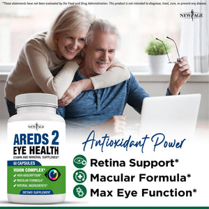 NEW AGE AREDS 2 Eye Vitamins - Lutein, Zeaxanthin, Bilberry, Astaxanthin Mineral Vision Supplement - 180 Count NEW AGEBuy Supplements Australia