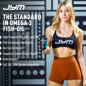 JYM Supplement Science Omega JYM Fish Oil 2800mg, High Potency Omega 3, EPA, DHA, DPA for Brain, Heart, & Joint Support 120 Soft Gels JYM Supplement Science buy supplements Au