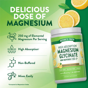 Nature's Truth Magnesium Glycinate Powder | 6 oz | Lemon Flavor | High Absorption | Vegan, Non-GMO, Gluten Free Supplement Nature's TruthBuy Supplements Australia