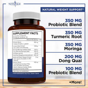 NEW AGE Pro Optimize Probiotics for Women, Menopause, Digestive Health - Support for Bloating, Hot Flashes, Joint Support, Night Sweats - Gut Health & Metabolism - Dong Quai (60 (Pack of 1)) NEW AGE buy supplements Au