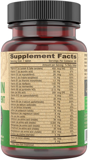 DEVA Vegan Multivitamin for Women & Men with Iron, Vitamin C, E, B Complex Vitamins, Zinc, 90 Tiny Tablets DEVABuy Supplements Australia