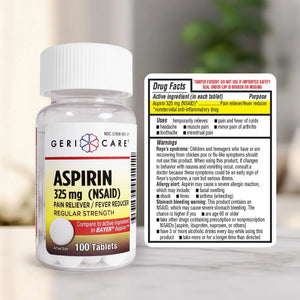 GeriCare Bottled Aspirin 325mg 100 Count Bottle (Pack of 1) GeriCareBuy Supplements Australia