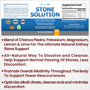 Stone Solution Capsules- Natural Dissolver, Kidney Stone Support & Kidney Cleanser Chanca Piedra Stone Breaker Gallbladder Cleanse, Flush & Stop Recurrence, Stone Relief 60 Servings Kidney RestoreΒ buy supplements Au