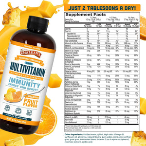 Barlean's Liquid Multivitamin for Women, Men & Kids, 21 Essential Vitamins & Minerals, Includes Biotin, B-Complex Barlean's