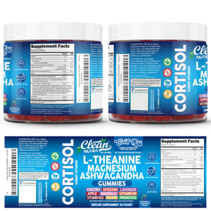 Clean Nutra Cortisol Supplement Gummies L-Theanine Magnesium Ashwagandha Apigenin Vitamin B6 Sleep and Calm Support Lavender Chicory Prebiotic Advanced Gummy Formula Clean NutraceuticalsBuy Supplements Australia
