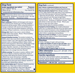 Anacin Aspirin & Caffeine Fast Pain Relief, Eases Minor Aches and Pains Due to Headache, Muscle Aches & Arthritis, 300 Count ANACINBuy Supplements Australia