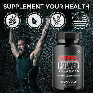 Steel Power Capsules, Official Steel Power for Men with All Natural Ingredients, Advanced SteelPower Men's Health and Wellness Vitamin Formula Pills with Maximum Strength Multivitamins (60 Capsules) MJOBuy Supplements Australia