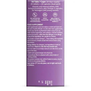 Vitabiotics Wellteen Her Plus Omega-3 - Advanced Nutritional Support for Teenagers and Young Women Ages 13-19 Wellteen