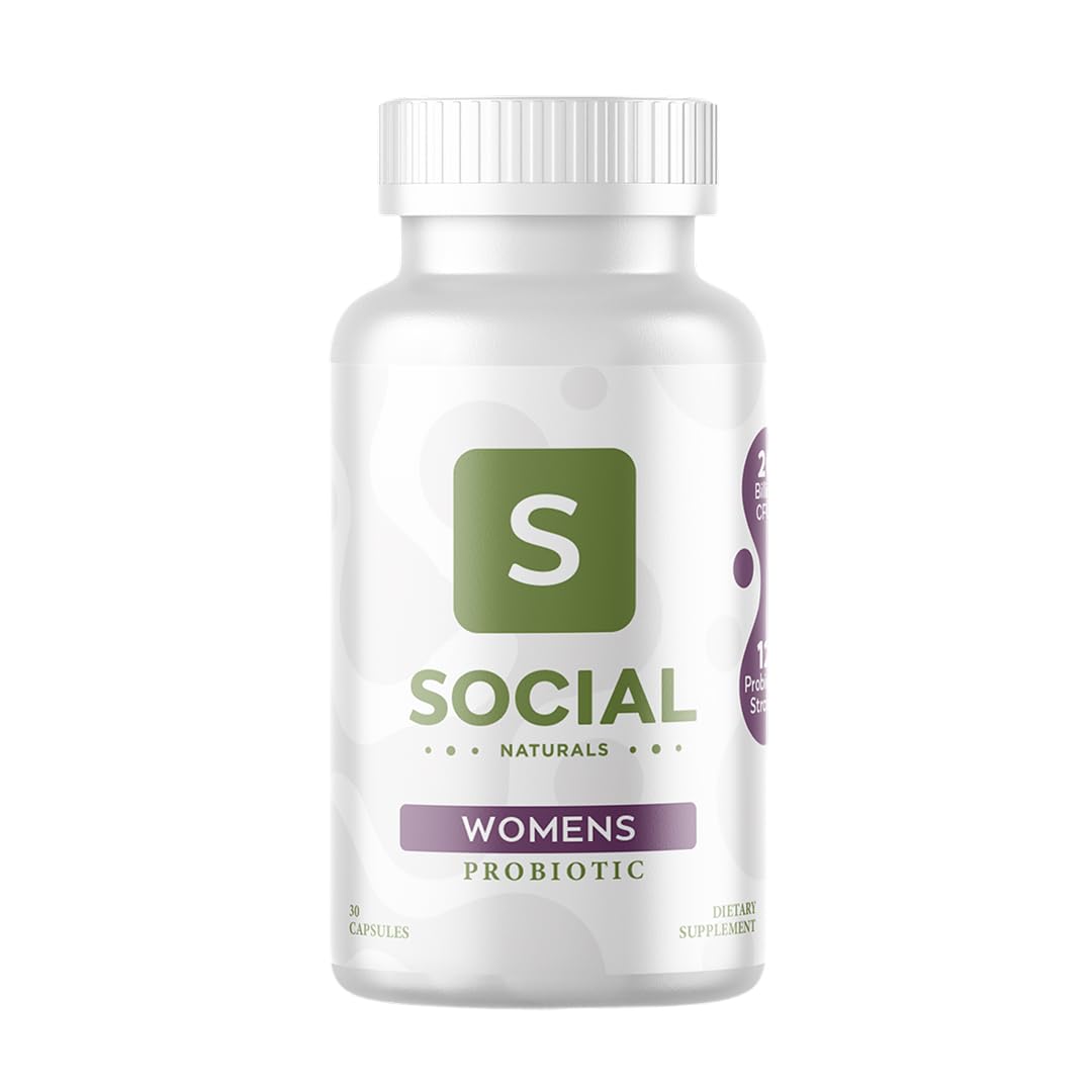 supplement products​Social Naturals Women's Probiotic for Total Body Balance | 12 Strains with Lactobacillus & Bifidobacteria | Digestive, Vaginal & Immune Support | 20 Billion CFU | Vegan - JerryCherryUSA
