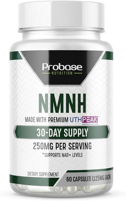 Uthpeak NMNH NAD Supplement 250mg - Recommended Dose for Healthy Aging, a Memory Focus Supplement for Cognitive Function Support (60 Capsules) - Alternative to NR, NAD, Quercetin and Fisetin