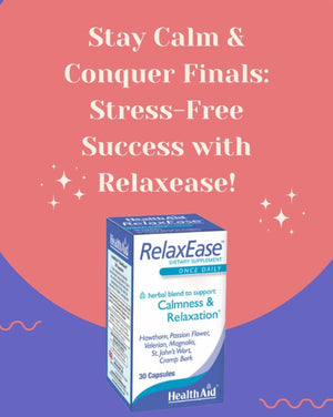 RelaxEase, Herbal Blend to Support Harmony and Tranquility, Once Daily, 30 ct, Helps Promote Health and Relaxation HealthAid buy supplements Au
