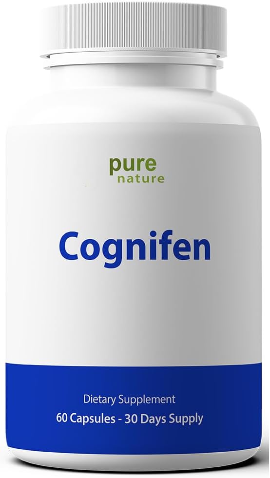 PureNature Cognifen - Memory Support Nootropic with Bacopa, Phosphatidylserine, Huperzine A, DHA, Choline and More - Non-GMO, Gluten-Free, 60 Capsules
