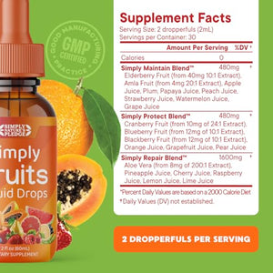 Simply Nature's Pledge - Fruit and Vegetable Supplements - Liquid Drops - Made with Whole Food Superfoods, Packed Vitamins & Minerals - Soy Free - Made in The USA Simply Nature's PledgeBuy Supplements Australia
