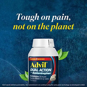 Advil Dual Action With Acetaminophen And Ibuprofen (2 Dose Equivalent) For 8 Hour Pain Relief, Coated 144 Ct Caplets And 2 Ct. Sample Of Advil PM AdvilBuy Supplements Australia
