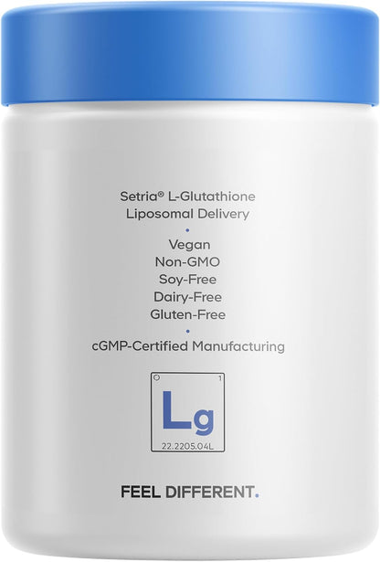 Codeage Liposomal Glutathione Supplement - Pure Reduced Setria L-Glutathione, Liposomal Delivery, Phospholipid Complex - Vegan, Non-GMO - 2-Pack