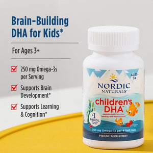 Nordic Naturals Children’s DHA, Strawberry - 120 Mini Chewable Soft Gels for Kids - 250 mg Omega-3 with EPA & DHA - Brain Development & Function - Non-GMO - 30 Servings (Pack of 2) Nordic NaturalsBuy Supplements Australia