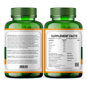 Divyhimalayan L-Glutathione 1000mg - 98% Pure Reduced Form with Vitamin C & ALA for Radiant Skin, Antioxidant & Immune Support - 60 Capsules Divya HimalayanBuy Supplements Australia