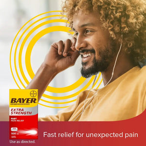 Bayer Aspirin Extra Strength, Aspirin 500mg, Pain Relief Pills, Fever Reducer and Headache Relief for Adults, 100 ct BayerBuy Supplements Australia