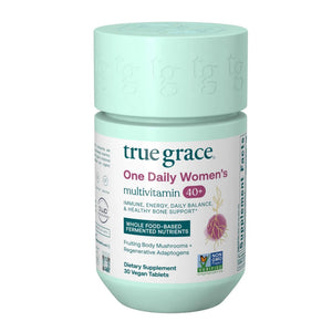True Grace One Daily Women’s Multivitamin 40+ Fermented Minerals, Organic Adaptogens & Mushrooms Energy, Immune, Bone Support True Grace