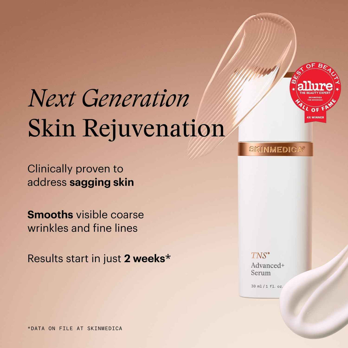 SkinMedica TNS Advanced+ Face Serum - Multi Peptide Serum to Help Improve the Appearance of Wrinkles, Fine Lines, Skin Tone & Texture (1 oz)