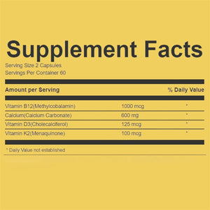 supplement products​Extra Strength 4-in-1 Calcium 600mg + Vitamin D3 5000iu + K2 + B12 Natural Supplement Complex for Bone and Immune Health, 2 Month Supply, 120 Softgels - JerryCherryUSA