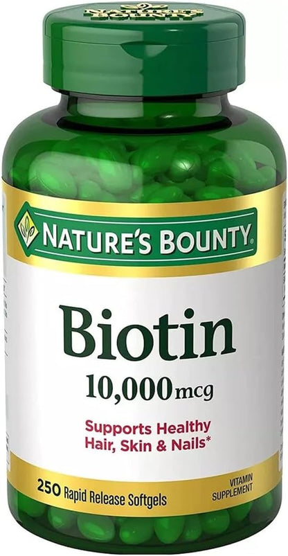 Nature's Bounty Biotin 10,000 mcg, 250 Rapid Release Softgels