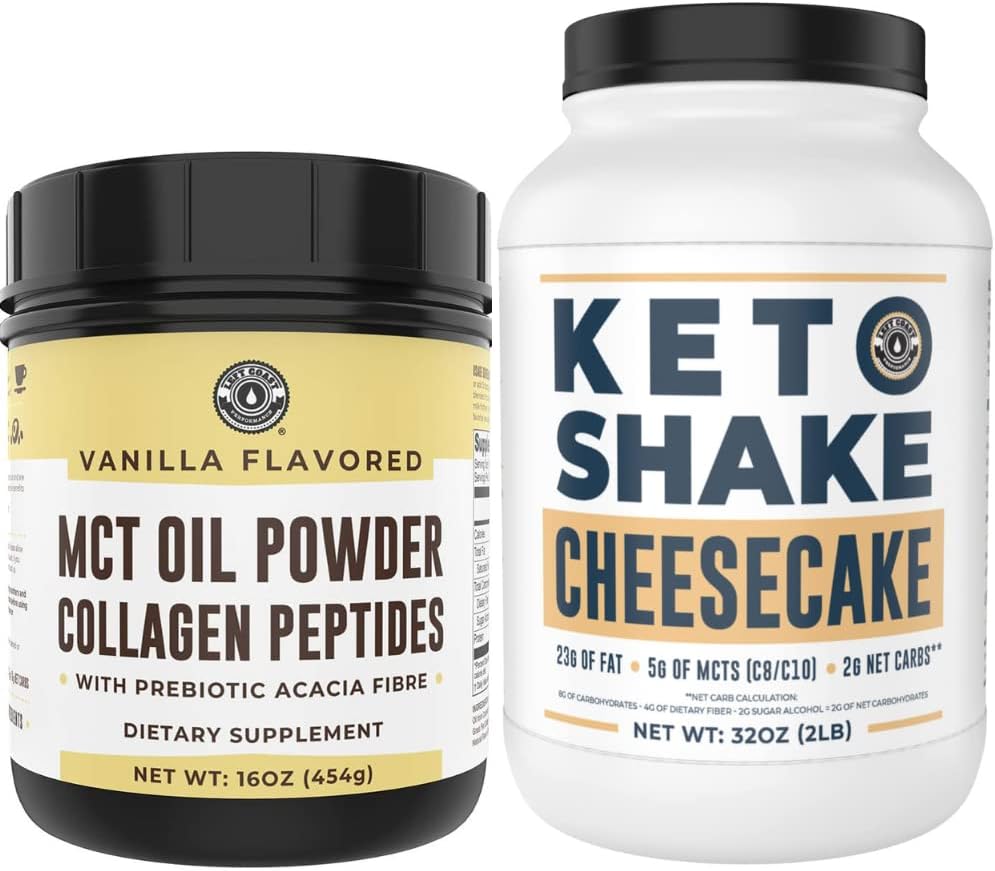 Left Coast Performance Keto MCT Powder + Collagen and Keto Cheesecake Meal Replacement