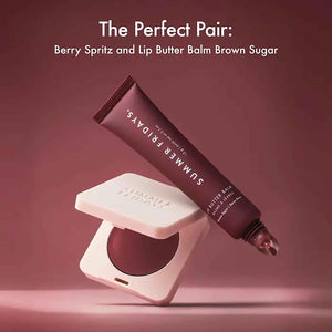 Summer Fridays Blush Butter Balm - Skincare-Infused Hydrating Cream Blush with Hyaluronic Acid, Ceramides, & Shea Butter for a Dewy Flush of Color - Cheek and Lip Tint - Berry Spritz (0.14 Oz)