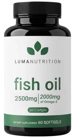 Luma Nutrition Omega 3 Fish Oil Supplement - Extra Strength 2500mg Per Serving - 2000mg EPA & DHA Per Serving