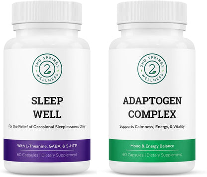 Sleep Well & Adaptogen Complex Bundle - Calming Mind and Stress Relief for a Well-Rested and Balanced Life