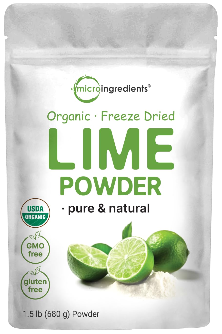 Organic Freeze-Dried Lime Powder, 1.5lbs | Raw Lime Juice Flavor, Sugar Free Drink Mix, Rich in Vitamin C | Water Flavor Enhancer, Great for Beverages & Smoothies | Additive Free, Non-GMO