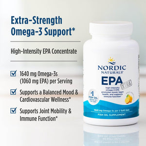 Nordic Naturals EPA Xtra, Lemon - 60 Soft Gels - 1640 mg Omega-3 - High-Intensity EPA Formula for Positive Mood, Heart Health & Healthy Immunity - Non-GMO - 30 Servings Nordic NaturalsBuy Supplements Australia