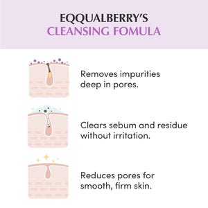 EQQUALBERRY Purple Rice Pore Purifying Pack Cleanser - Dual-Use Clay Mask & Foam Cleanser | Deep Cleansing for Pore Care & Skin Prep | AHA+BHA+PHA
