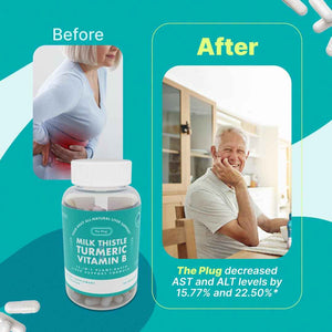 The Plug Liver Cleanse Detox & Repair Milk Thistle (Silymarin), Turmeric, Dandelion Root & Vitamin B– Herbal Capsules for Liver, Digestive & Immune Support – Non-GMO