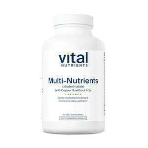 Vital Nutrients - Multi-Nutrients 2 - Citrate/Malate Formula (with Copper and Without Iron) - Multi-Vitamin/Mineral, Potent Antioxidants, Gentle Bioavailable Form - 180 Vegetarian Capsules per Bottle Vital NutrientsBuy Supplements Australia