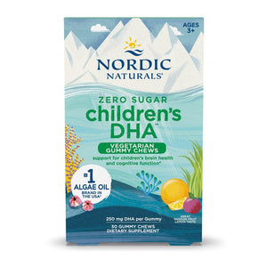 Nordic Naturals Zero Sugar Children’s DHA Vegetarian Gummy Chews - Passion Fruit Lemon Flavor - 30 Gummies - Vegan Algae Oil Omega-3 Supplement for Kids Brain & Cognition Support - 30 Servings Nordic NaturalsBuy Supplements Australia