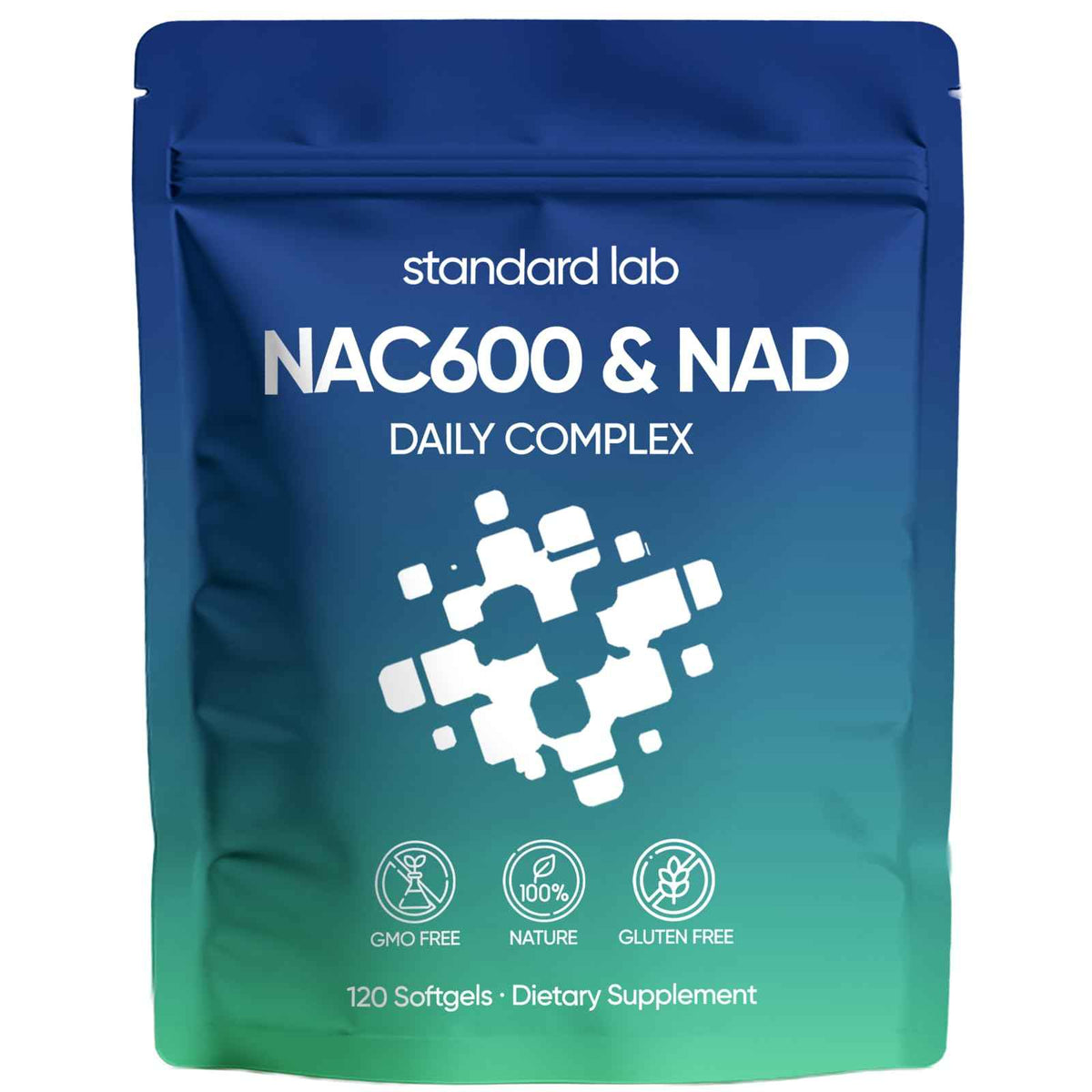 AMOQUCT Standard Lab NAC 600mg & NAD+ Daily Complex Capsules, NAC Supplement with NAD for Antioxidant, Cellular Energy and Immune Support, Daily Wellness Formula