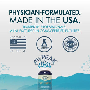 myPEAK Wellness Award-Winning Vegan Multivitamin with ElevATP Ancient Peat Extract, Natural Astaxanthin, Iron, Resveratrol and Alpha GPC myPEAK