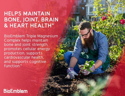 BioEmblem Triple Magnesium Complex 180 Capsules with Vitamin D3 K2 90 Capsules