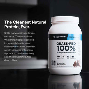 Transparent Labs Grass-Fed Whey Protein Isolate - Naturally Flavored, Gluten Free Whey Protein Powder with 28g of Protein per Serving & 9 Amino Acids - 30 Servings, French Vanilla