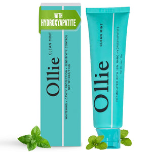 Ollie Fluoride Free 10% Nano Hydroxyapatite Toothpaste for Remineralizing Enamel, Sensitive Teeth & Whitening,