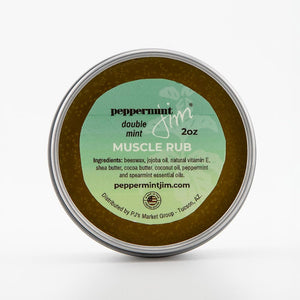 Peppermint Jim Double Mint Muscle Rub Balm 2oz, Fast Absorbing Cooling Relief Cream with Peppermint & Spearmint Oils, Non Greasy Soothing Balm for Sore Muscles, Back, Neck & Joints - Plant Based Peppermint JimBuy Supplements Australia